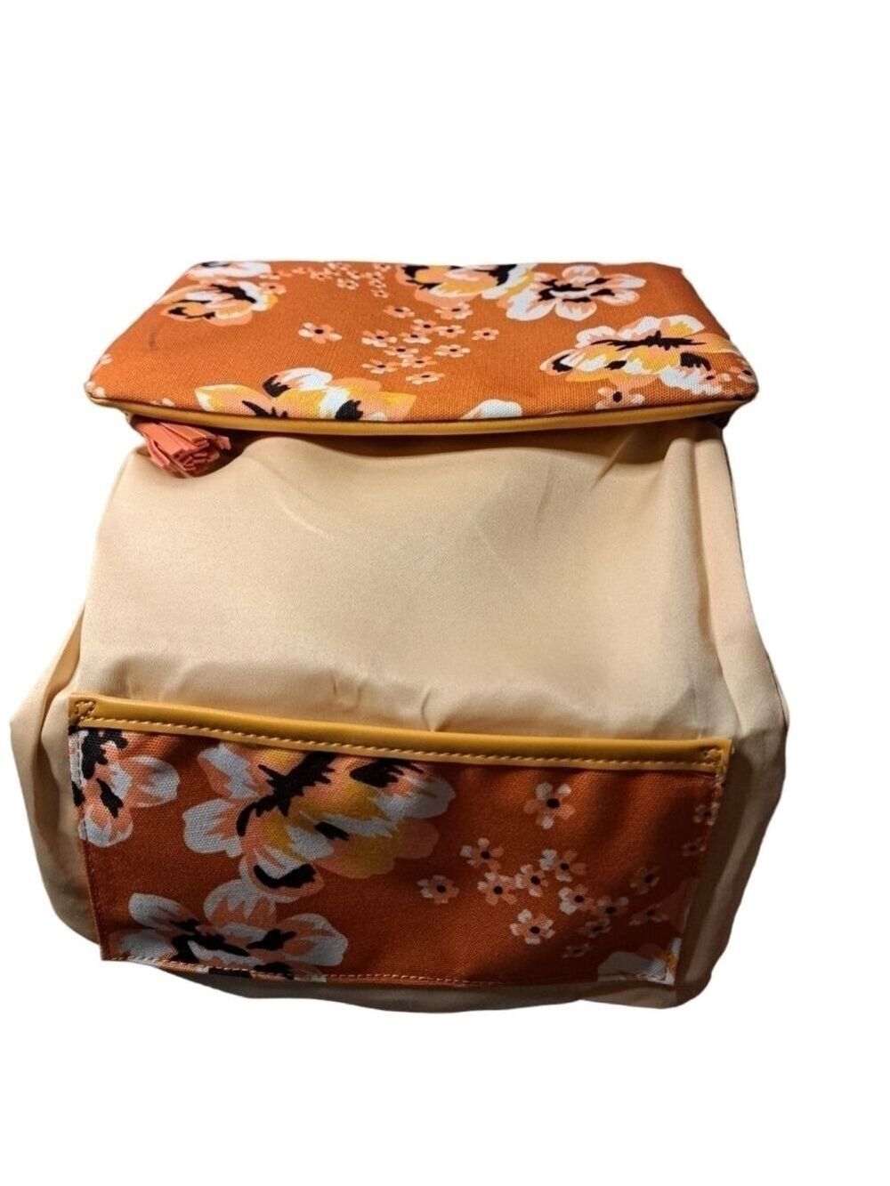 RACHEL PALLY FLORAL fold over reversible zip clutch purse pouch tassel orange - Picture 2 of 9